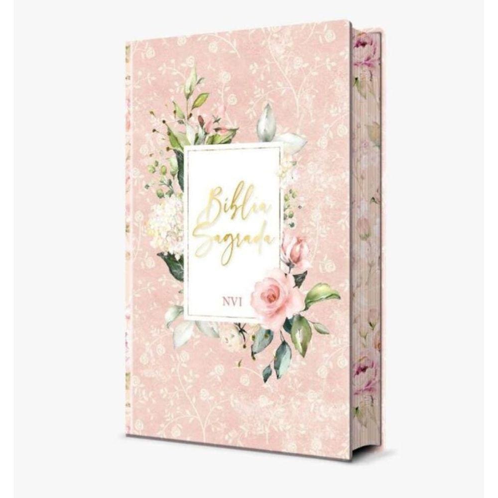 Biblia Sagrada Flores Rosa - Nvi