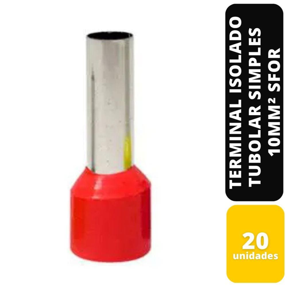 Kit C/20 Terminal Isolado Tubolar Simples Vm 10 Mm² Sfor