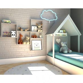 Conjunto com 4 Nichos Vidame Bramov Móveis Cinza Cristal