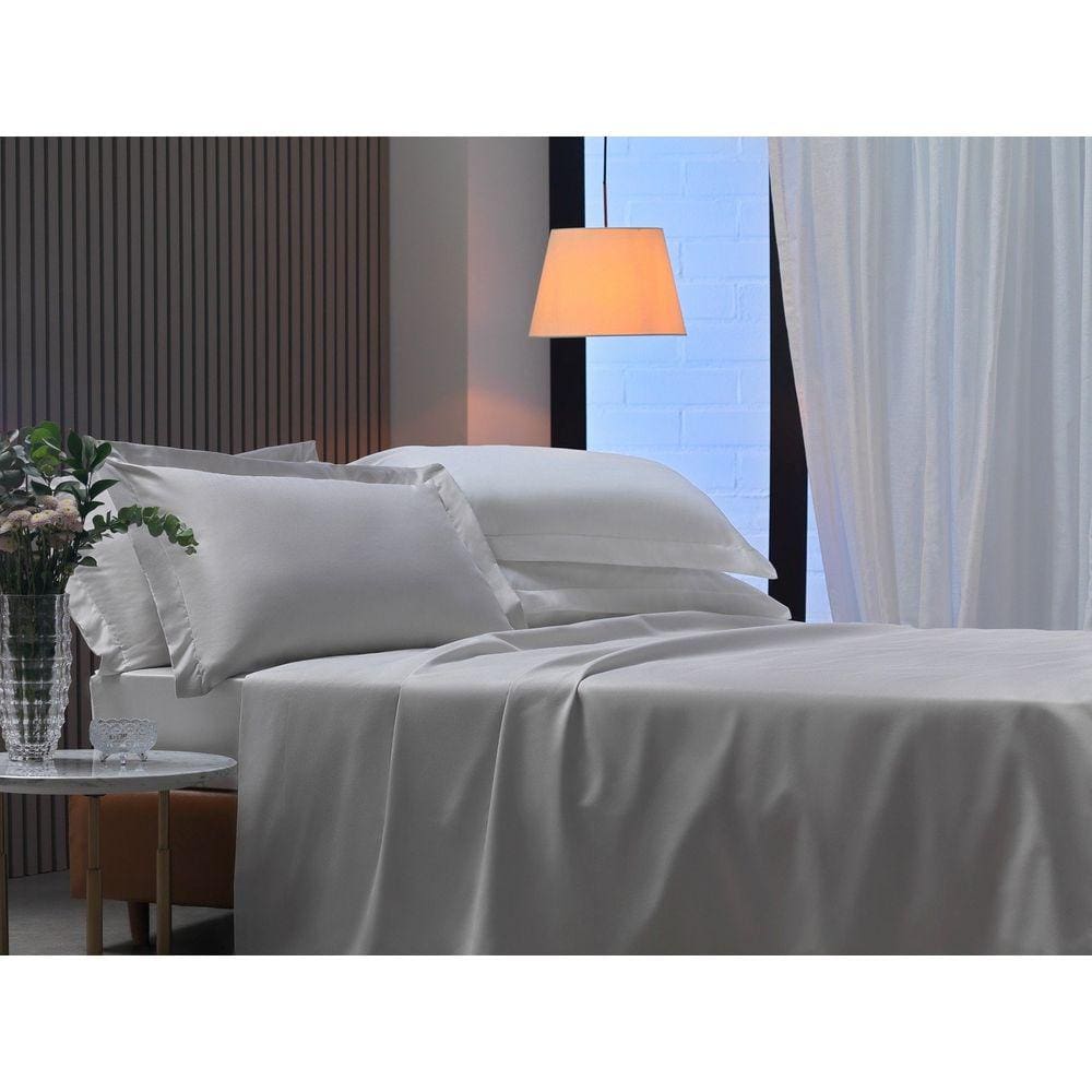 Jogo de Cama 300 Fios Algodão Percal Nobless Appel Prata - Queen