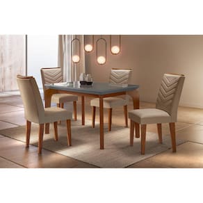 Sala de Jantar Moderna com 4 Cadeiras 1,20x0,80m - Londrina - Móveis Rufato