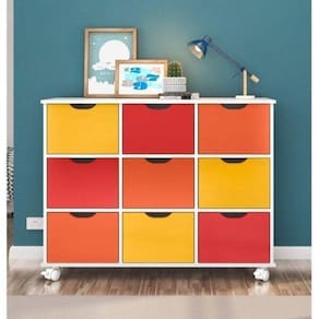 Nicho Organizador com 9 Gavetas Qmovi Branco/Colorido/Branco