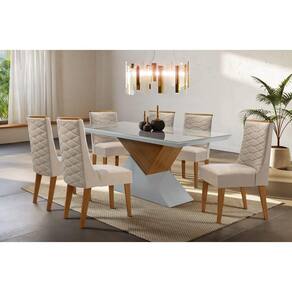 Sala de Jantar Completa com 6 Cadeiras 1,80x0,90m - Dubai - Móveis Rufato