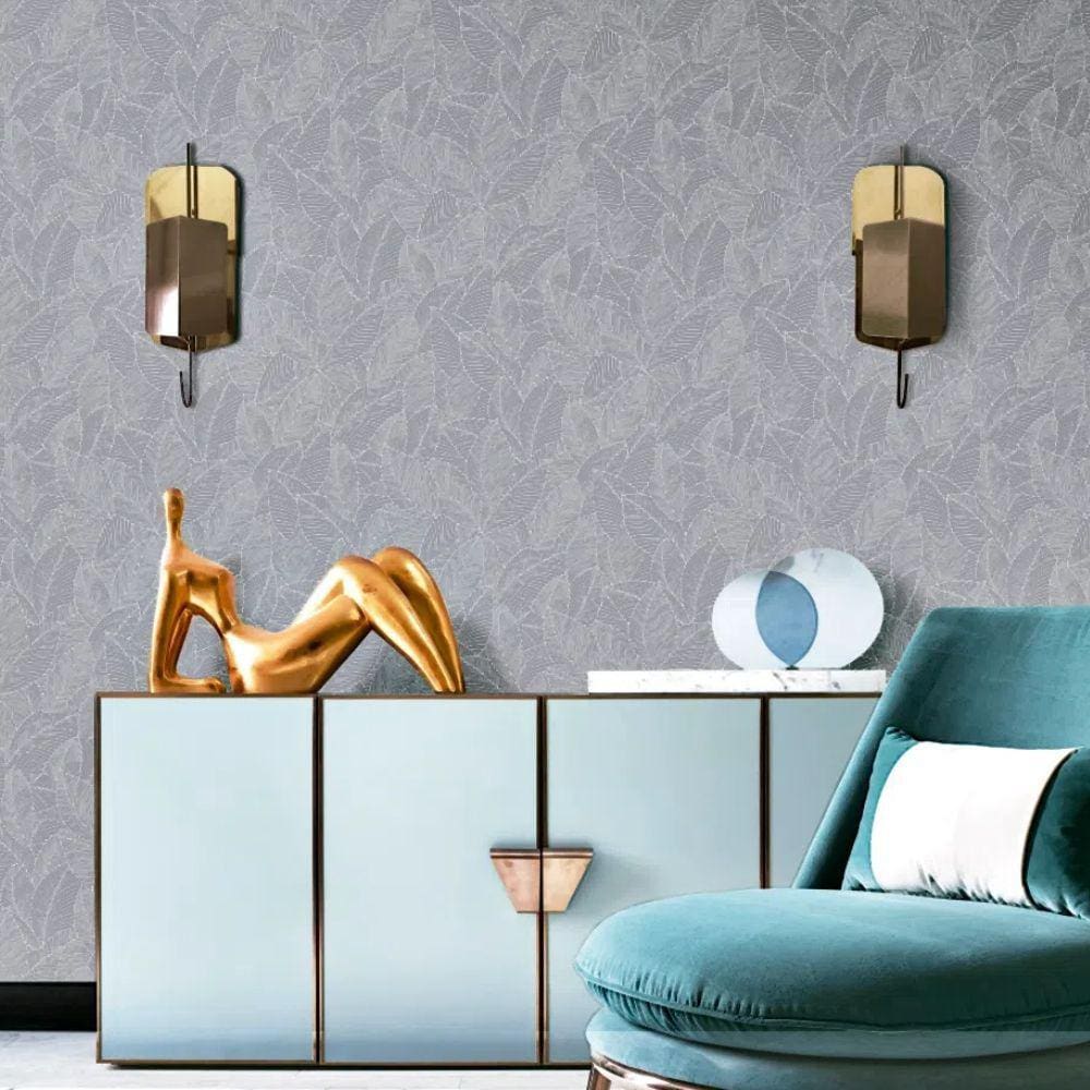 Papel de Parede Essencial Folhagem Cinza ESS1005