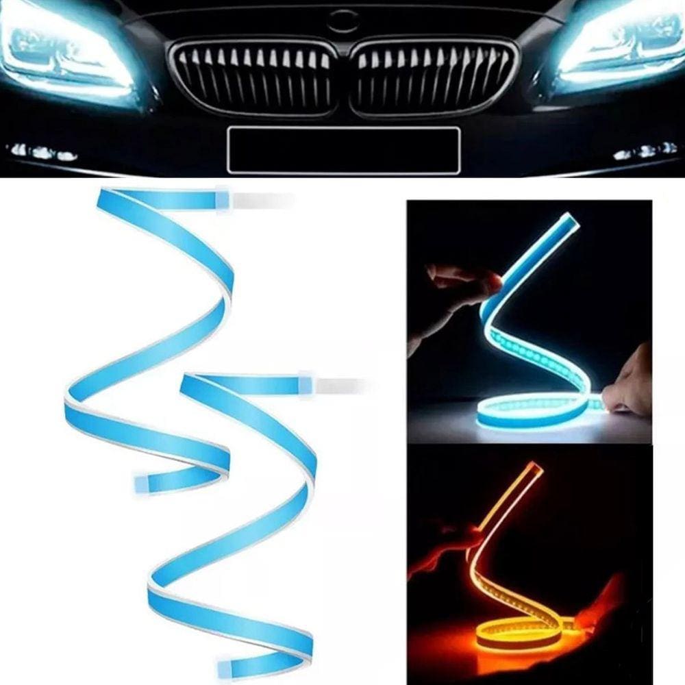 Fita Led Par Farol Seta Sequencial 60 cm Carro DRL Luz Iluminaçao Segurança
