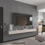 Rack Suspenso Bali 2.20 Cm Sala De Estar/quarto - Lukaliam Móveis - Off White Perolizado