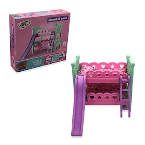 Berço De Boneca Beliche Com Escorregador E Colchão