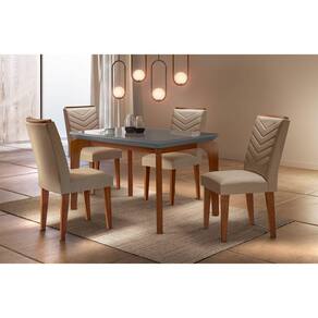 Sala de Jantar Moderna com 4 Cadeiras 1,20x0,80m - Londrina - Móveis Rufato