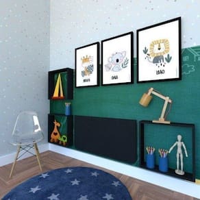 Conjunto com 1 Mesa Dobrável 60cm e 3 Nichos Bramov Móveis Preto