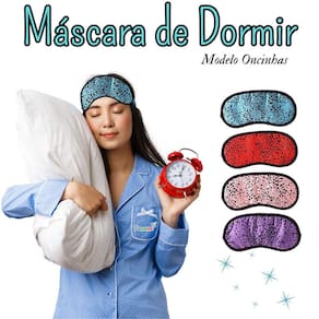 Mascara de Descanso - Tapa Olhos - Relaxante Descansar - Estampa Onça Color - 21cm - Máscara oncinha - PANAMI