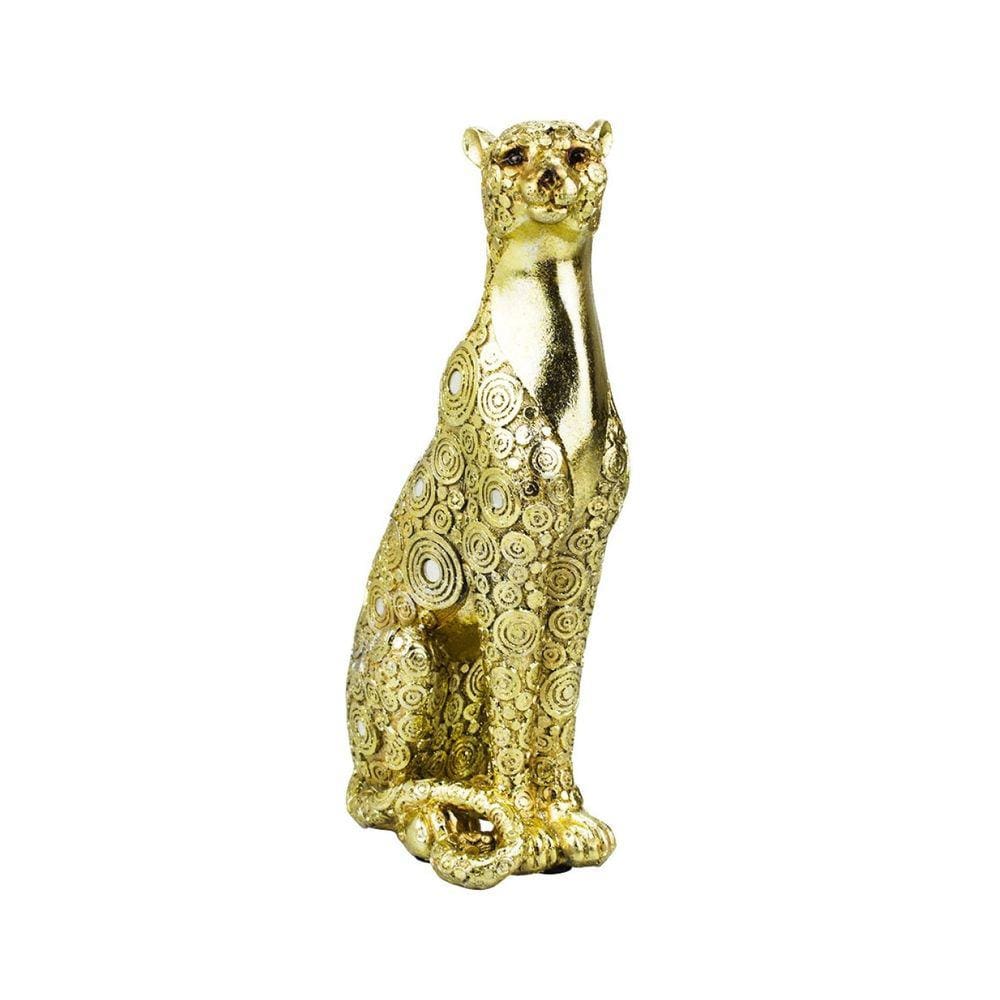 Leopardo Decorativo 25cm Em Resina Taimes