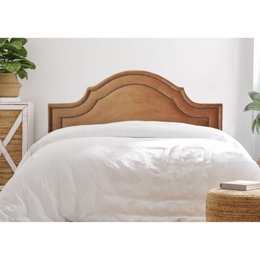 Cabeceira King Estofada para Cama Box com Tachas 193x60cm Provençal Luxo Dupla Terracota/Fumê