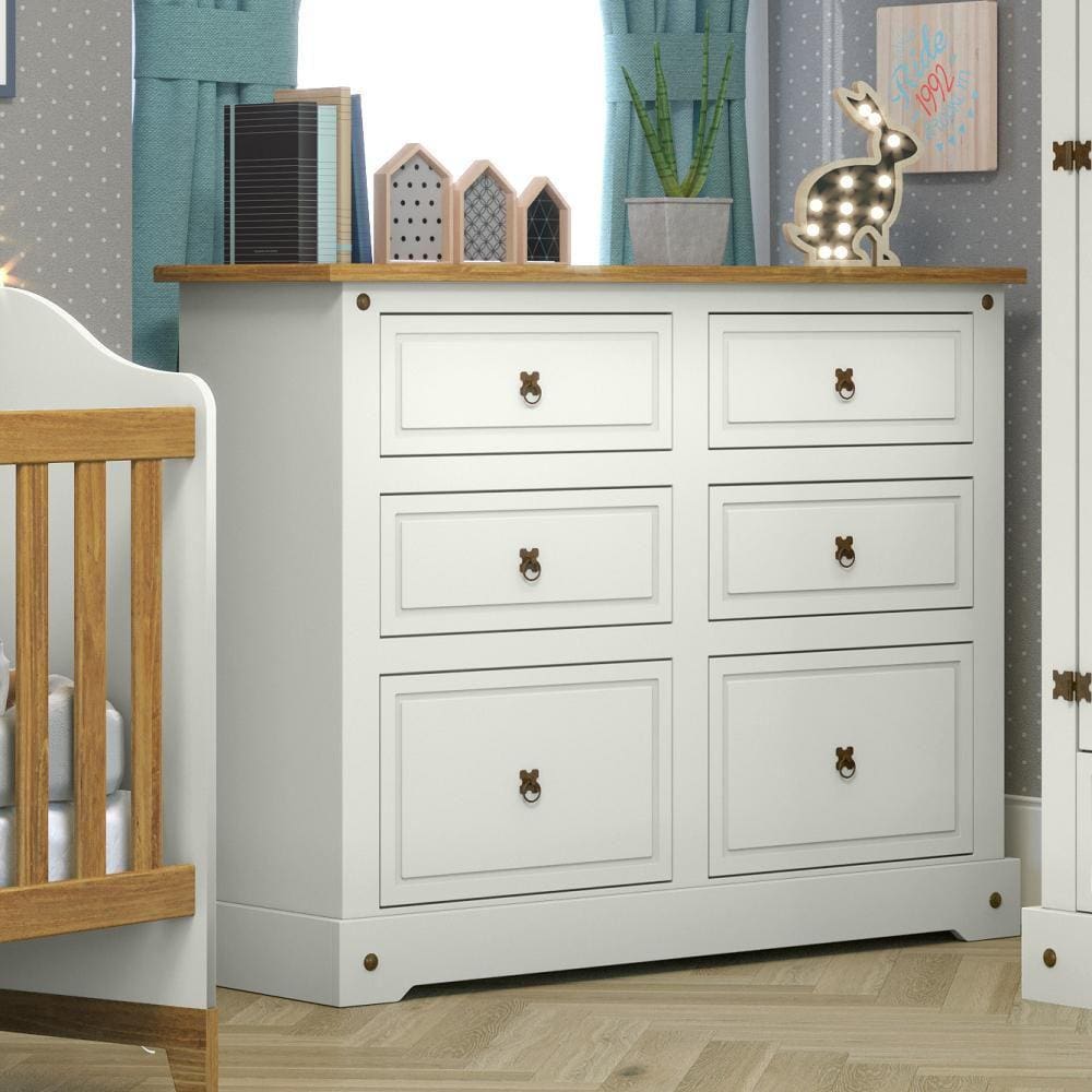 Cômoda Infantil 6 Gavetas Smile Móveis Serpil Bege