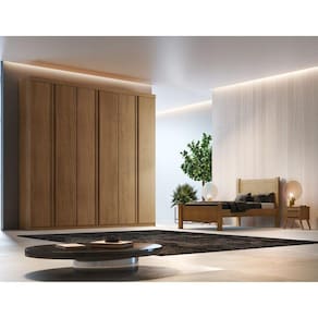 Guarda Roupa Casal 6 Portas 4 Gavetas - Filadélfia-Imbuia - Móveis Rufato