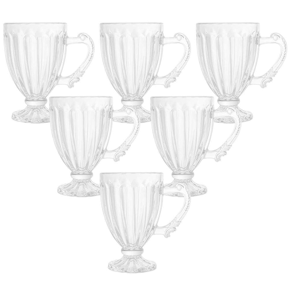 Kit 6 Xícaras De Cristal Café Chá Imperial Renaissance 100Ml