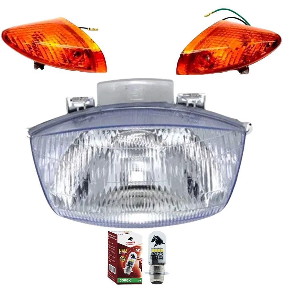 Bloco Optico, Pisca, Lâmpada Led Biz 100 1998 Até 2005