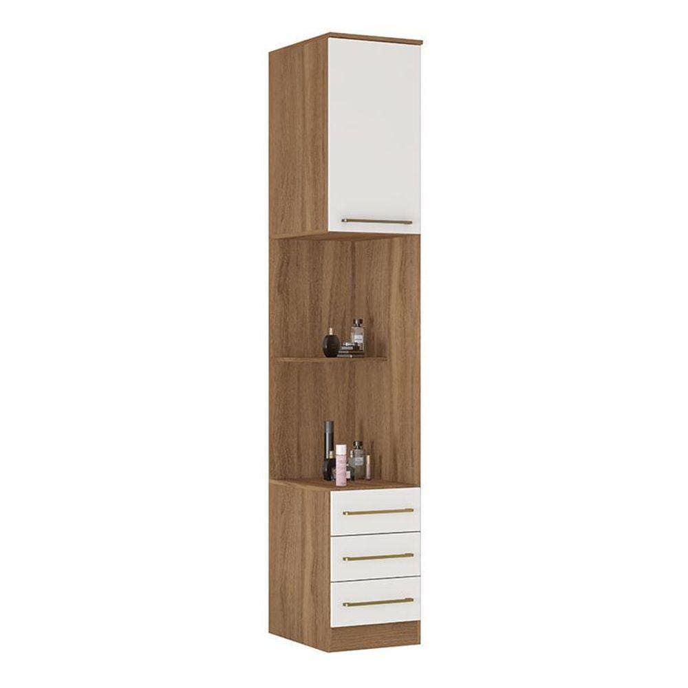 Guarda Roupa Modulado Irlanda 1 Porta com Mesa de Cabeceira - Demartêz