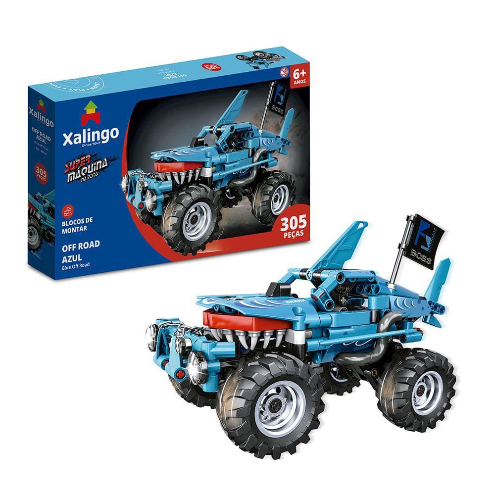 Blocos de Montar Super Maquina Off Road Azul 305 peças Xalingo