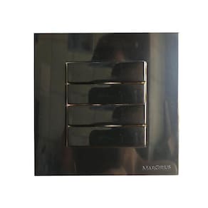 Interruptor Quadruplo Simples Móvel Marmore Embutir 10a Sleek Preto