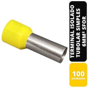 Kit C/100 Terminal Isolado Tubolar Simples Am 6Mm² Sfor