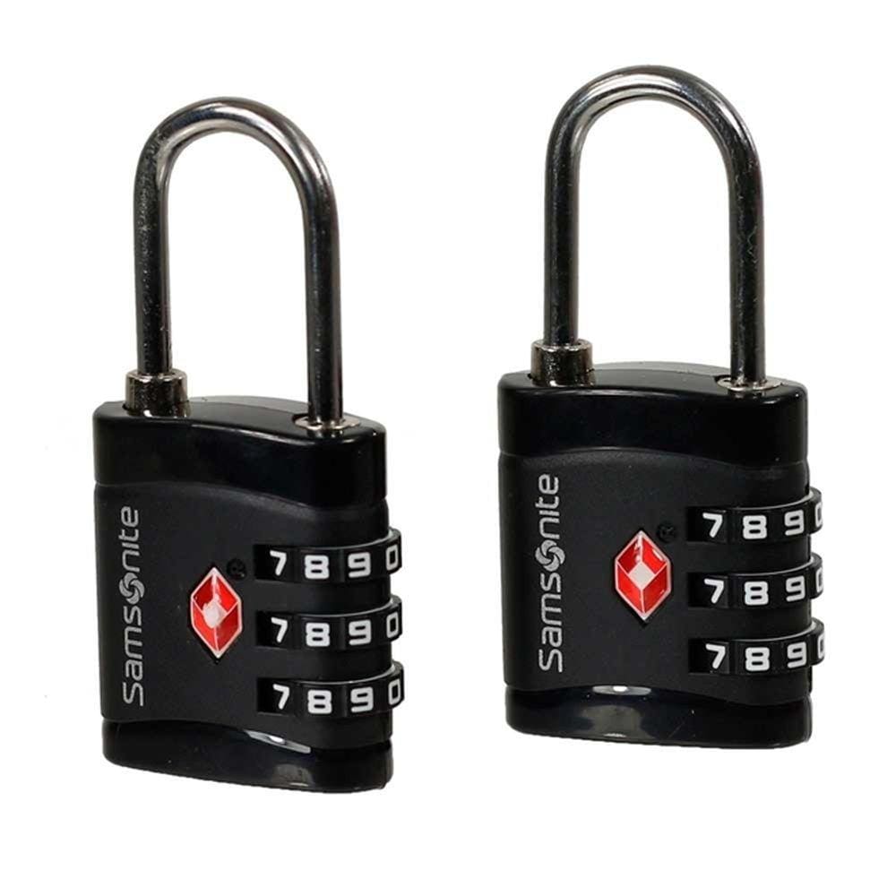 Conjunto de Cadeado Samsonite TSA 3 Dígitos Preto