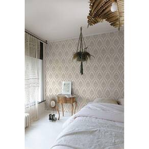 Papel de Parede Maison Damask Bege - Alta Qualidade