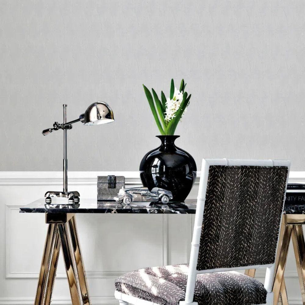 Papel De Parede Essencial Têxtil Branco E Cinza Ess1033