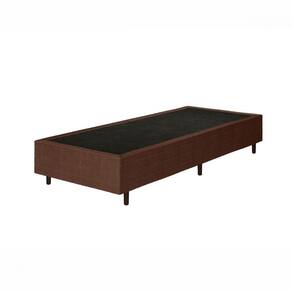 Base Cama Box Solteiro 78x188x38cm Applauso B09  Tecido Marrom ApoloSpuma