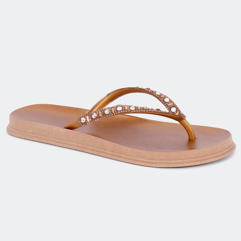 Chinelo de Dedo Bahamas Leila Pedras Brilho Strass