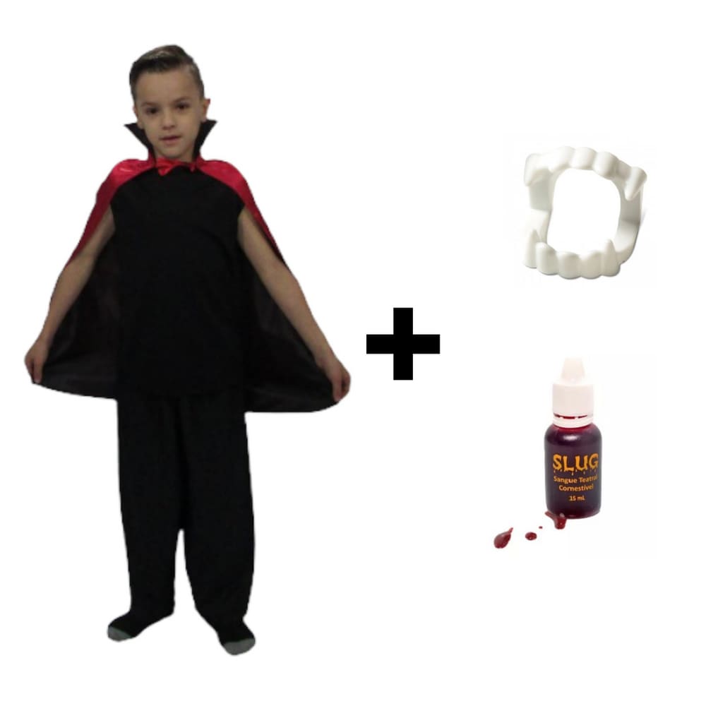 Fantasia de halloween infantil masculino vampiro conde dracula: Com o  melhor preço