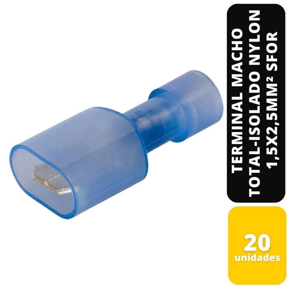 Kit C/20 Terminal Macho Total-Isol Nylon 1,5X2,5Mm² Sfor