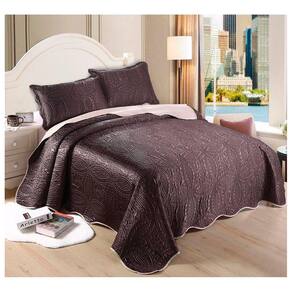 Kit Colcha Cobre Leito Cetim Fashion 3 peças Casal 220x250cm Doa Realce Premium