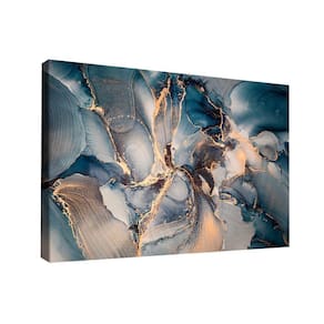 Quadro Abstrato Azul Gold Br Artes Pequeno 60x40