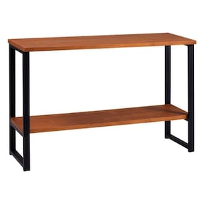 Aparador Retangular Portland Industrial Daf Móveis 120 X 40 Cm Madeira Maciça Mel Base Aço Preto