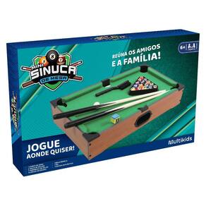 Jogo Snooker de Luxo Braskit Mini Mesa Sinuca Bilhar Infantil