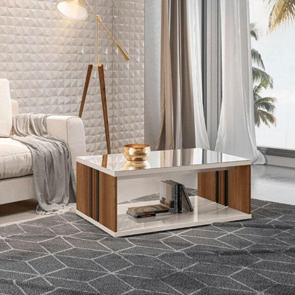 Mesa Centro New Bonito C/espelho Freijo/off White Linea