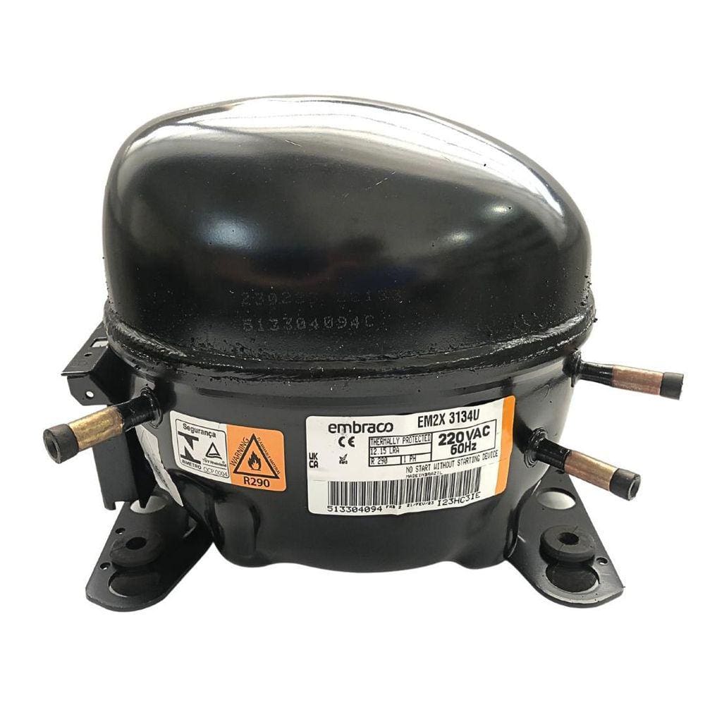 Motor Compressor 1/2 Hp Em2X3134U Gás R290 Embraco 220V