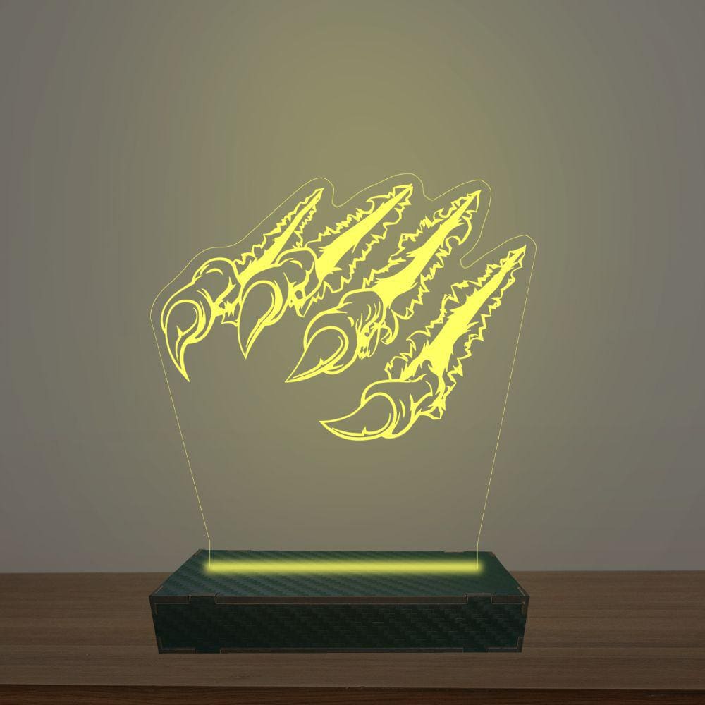 Luminária Led 3d Garras Abajur Luxo
