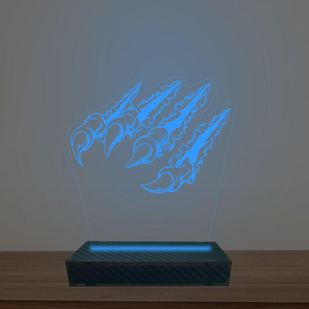 Luminária Led 3d Garras Abajur Luxo