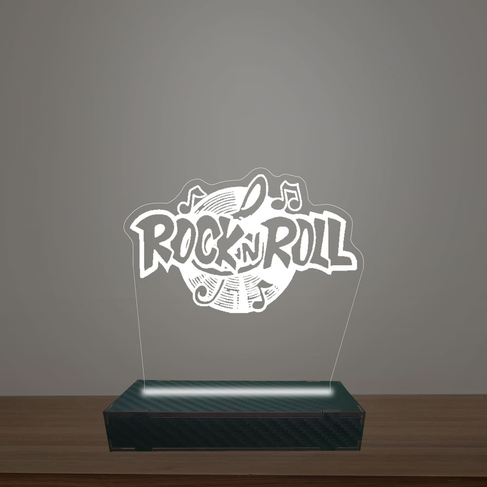 Luminária Led 3d Rock n Rollv Abajur Luxo