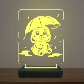 Luminária Led 3d Coelhinho na Chuva Abajur Luxo