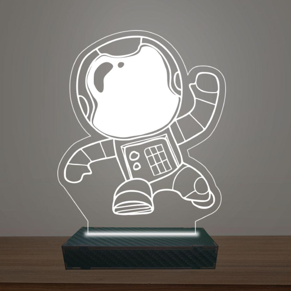 Luminária Led 3d Astronauta Abajur Luxo