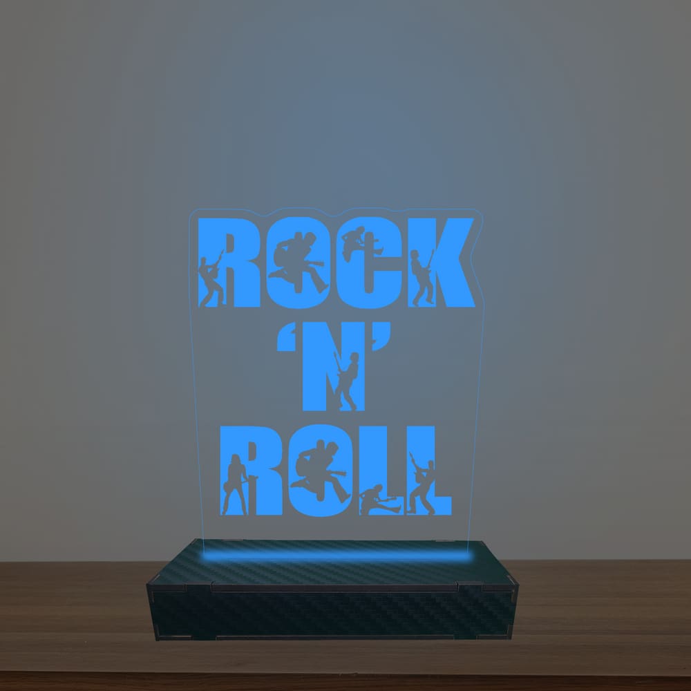Luminária Led 3d Rock n Roll Abajur Luxo