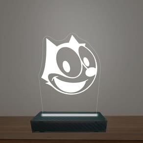 Luminária Led 3d Gato Felix Abajur Luxo