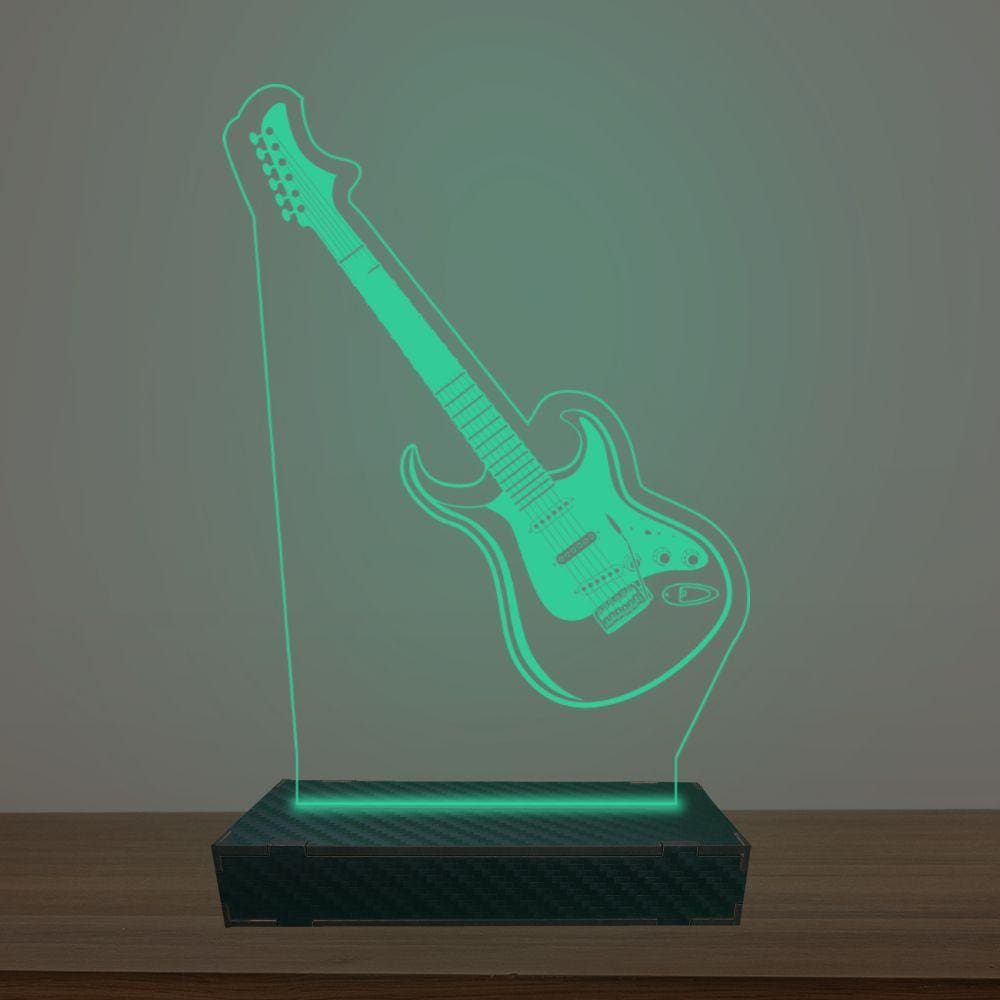 Luminária Led 3d Guitarra Abajur Luxo