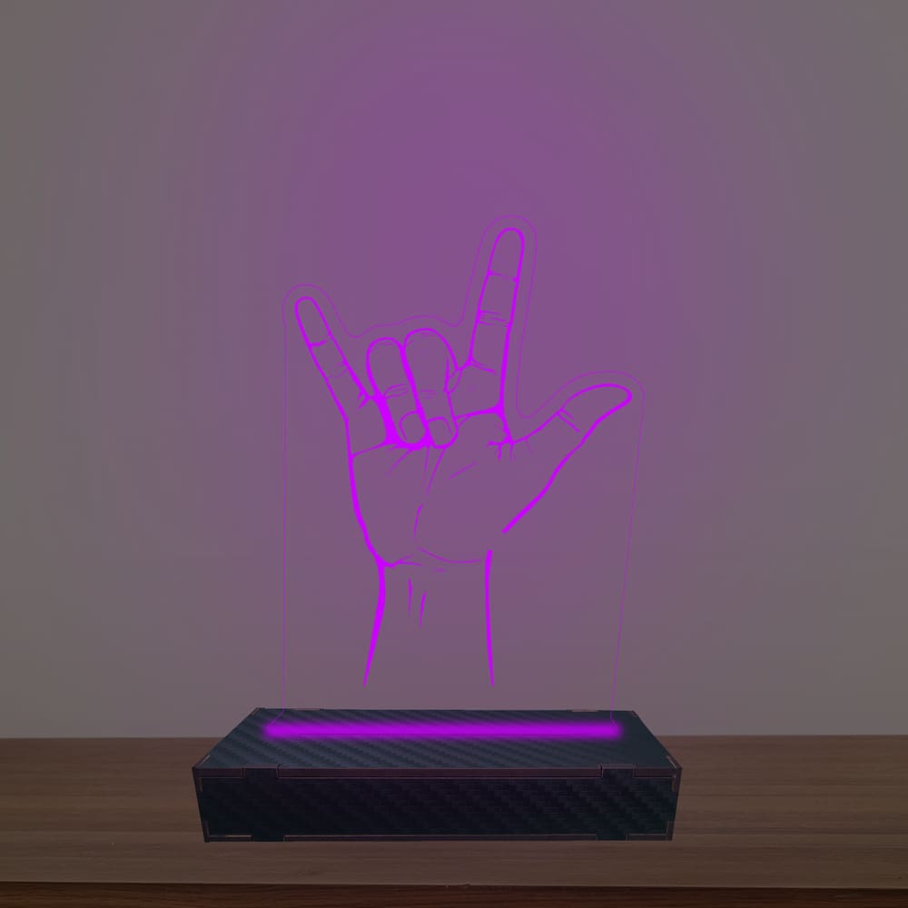 Luminária Led 3d Rock Hand Abajur Luxo