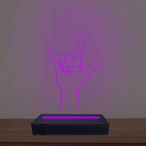 Luminária Led 3d Rock Hand Abajur Luxo