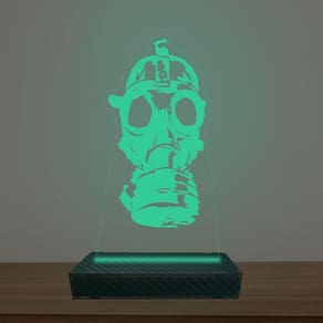 Luminária Led 3d Máscara de Gás Abajur Luxo