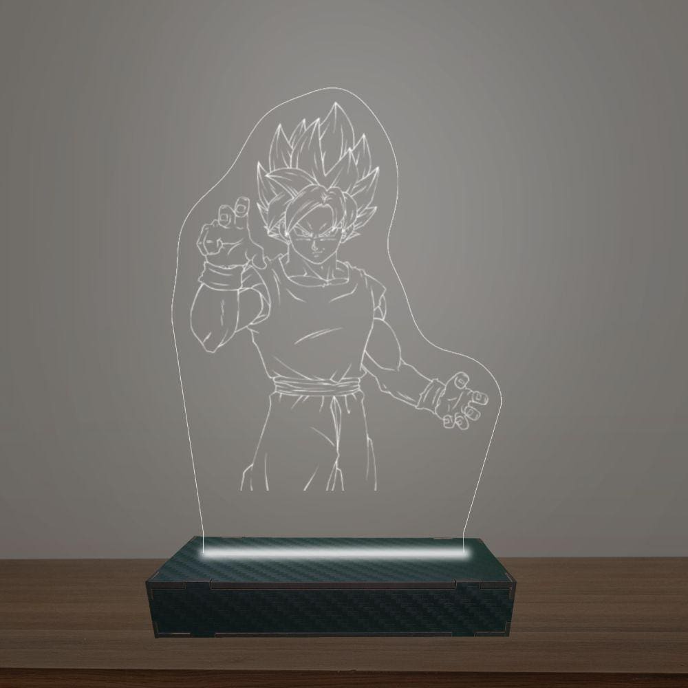 Luminária Led 3d Goku Abajur Luxo