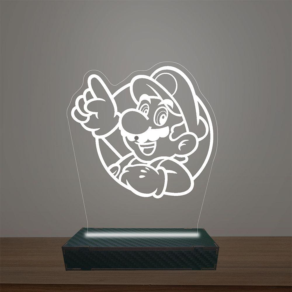 Luminária Led 3d Mario Abajur Luxo
